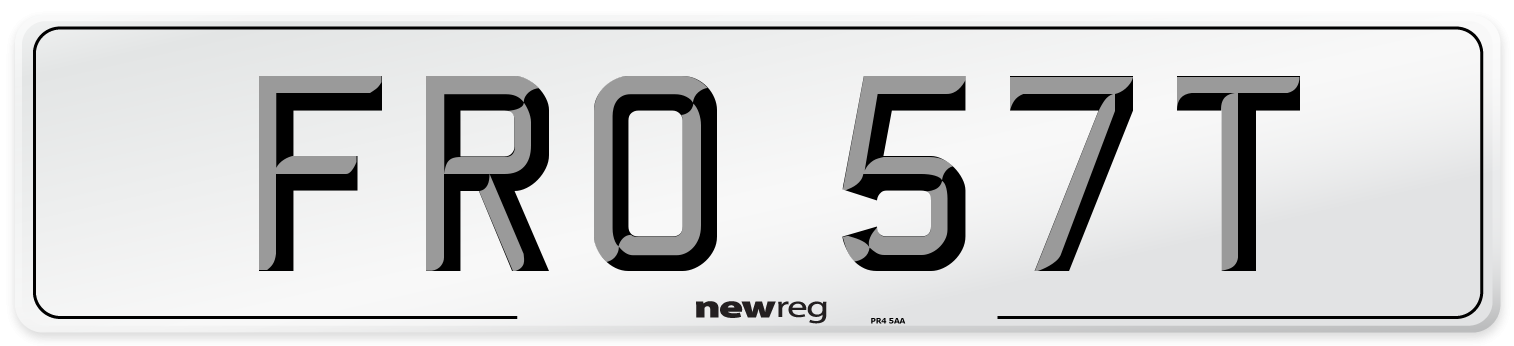 FRO 57T Number Plate from New Reg